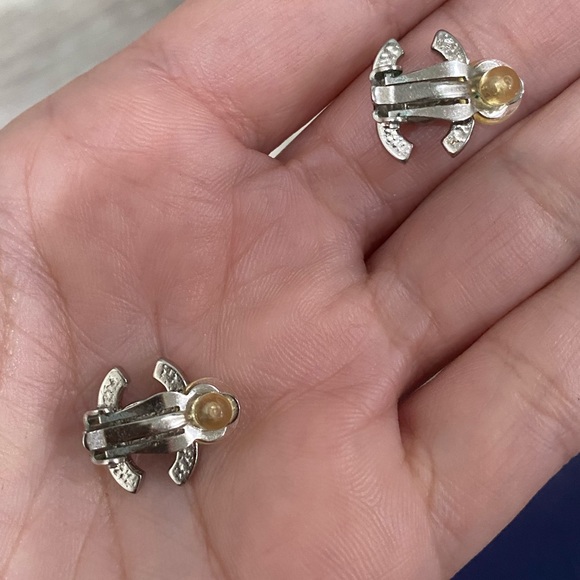 Chanel Silver Classic Crystal Studded Clip On Earrings - Picture 7 of 10